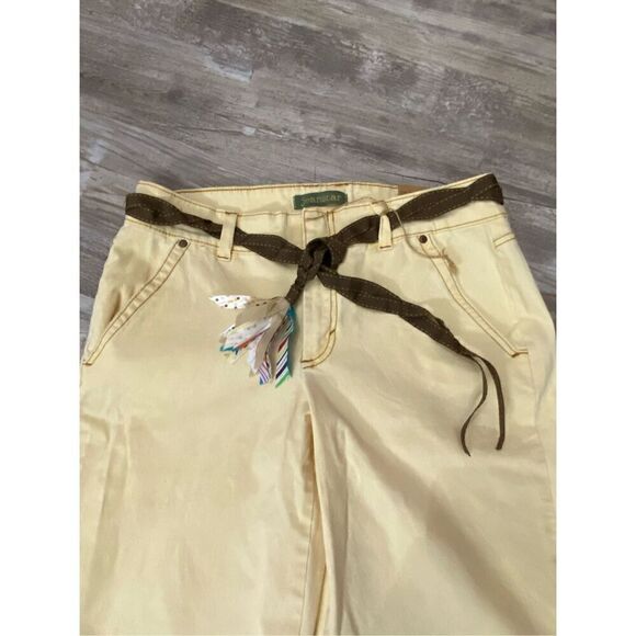 Jeanstar Bermuda Corduroy Shorts Stretch Cuffed Lemon Yellow Women’s Sz 12 - Picture 2 of 5